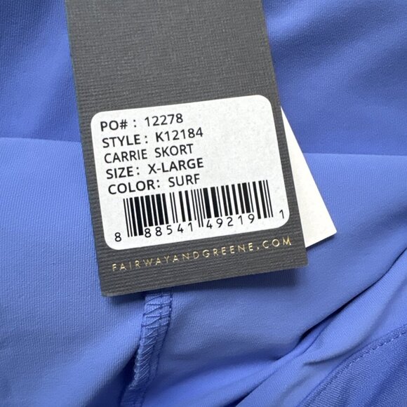 Fairway & Greene Women's Carrie Skort Color Surf Size XL - Picture 4 of 7